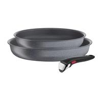 Juego de sartenes INGENIO NATURAL FORCE 24 cm y 28 cm, juego de 3 piezas, antiadherente, Tefal