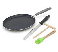 Juego de sartenes para crepes, ELO Ducato, diámetro 26 cm, con revestimiento antiadherente, incluye 3 utensilios de cocina, apto para inducción