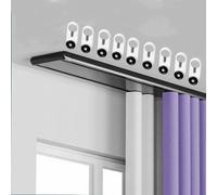 Juego de separadores de habitación de aluminio para techo de 260 cm / 8.5ft para dormitorio y sala de estar, fácil instalación, elegante diseño negro, incluye accesorios, solución de ahorro de espacio