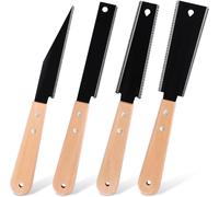Juego de sierras de mano, de 4 piezas, 15 cm, con dientes de doble filo, para trabajos en madera