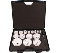 Juego de sierras para metales, 17 piezas, de 19 a 114 mm, profundidad de corte de 38 mm, bimetálico, marca TECWERK