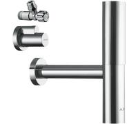 Juego de sifón de diseño AXOR flowstar de hansgrohe, con dos válvulas angulares y pulsadores, 51304000, Color: cromado
