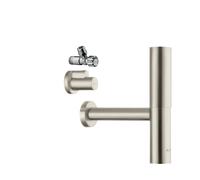 Juego de sifón de diseño AXOR flowstar de hansgrohe, con dos válvulas angulares y pulsadores, 51304800, Color: aspecto de acero inoxidable