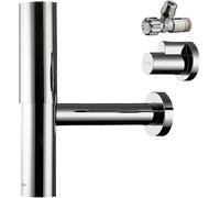 Juego de sifón de diseño AXOR flowstar de hansgrohe, con dos válvulas angulares y pulsadores, 51304950, Color: Latón cepillado