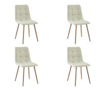 Miroytengo Juego de Sillas Comedor Portland, Sillas Tapizadas con Tela Beige y Patas Roble Metal 43x88x48 cm Beige - 4 pack