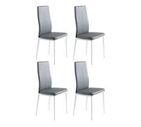Pack 4 Sillas Salón Comedor Sora Estilo Moderno en Color Gris 98x42x47 cm
