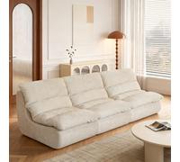 Juego de sillones de suelo - Puf - Sillón de relax - Taburete - Sillón tipo saco - Blanco - Juego de 3 piezas - Relleno de espuma - Preensamblado
