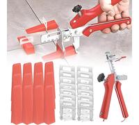 Juego de sistema de nivelación de azulejos de 2 mm, ayuda para la colocación de azulejos de 2 mm, 400 lengüetas de tracción + 100 cuñas para azulejos + 1 pinza para azulejos de ancho de junta (sistema
