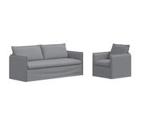 vidaXL Juego de Sofá 2 uds. Tela 196 x 82 x 85 cm Multicolor Gris claro