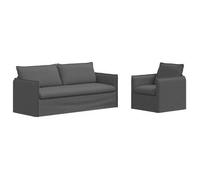 Juego De Sofá 2 Pcs Gris Oscuro 196 X 82 X 85 Cm Tela Vidaxl
