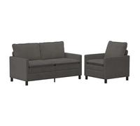 vidaXL Juego de Sofá 2 uds. Tela Multicolor Gris oscuro