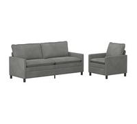 vidaXL Juego de Sofá 2 uds. Terciopelo Multicolor Gris oscuro