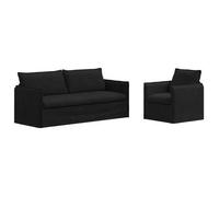vidaXL Juego de Sofá 2 uds. Tela 196 x 82 x 85 cm Multicolor Negro