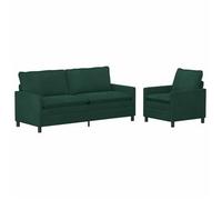 vidaXL Juego de Sofá 2 uds. Terciopelo Multicolor Verde oscuro