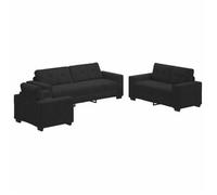 Juego De Sofá 3 Pcs Negro 221 X 80 X 80 Cm Terciopelo Vidaxl