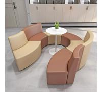 Juego de sofá curvado para sala de oficina, asiento creativo de ocio con cojines de tela suave para sala de descanso o sala de espera de invitados