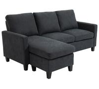 Juego de sofá de esquina HOMCOM con chaise longue reversible, color gris oscuro