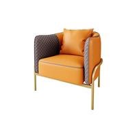 Juego de sofá de piel sintética, elegante sofá biplaza y sillón con patas de metal para sala de estar