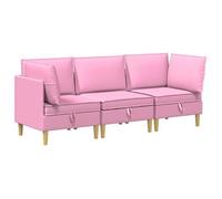 Juego De Sofá Modular Con Almacenamiento 3 Uds. Rosa Tela Vidaxl