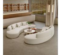 Juego de sofá modular curvo Boucle, sofá modular Crescent con 2 sillas tapizadas, elegante y moderno asiento de sala de estar, muebles cómodos para uso doméstico