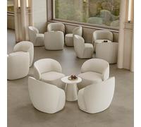Juego de sofá modular curvo Boucle, sofá modular Crescent con 2 sillas tapizadas, elegante y moderno asiento de sala de estar, muebles cómodos para uso doméstico