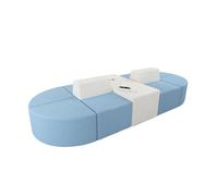 Juego de sofá modular de recepción, asiento seccional curvado para vestíbulo de oficina, sala de espera y sala de negocios, piel sintética