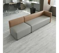 Juego de sofá modular de recepción, moderno asiento seccional para oficina, sala de espera, sofá de salón en forma de L con mesa de café otomanas