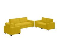 Juego De Sofás Con Cojines 3 Piezas Terciopelo Amarillo Vidaxl