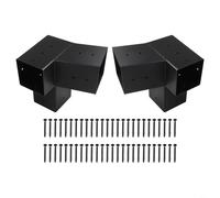 Juego de soportes de pared inclinados para pérgola de techo, con hardware, para postes de 4 x 4 pulgadas, soporte de acero resistente, para jardín, cenador, porche, patio, montaje de estructura al