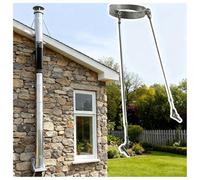 Juego de soportes de tubo de chimenea con abrazadera de aro, patas conectables, tornillos, soportes de soporte montados en el suelo para tuberías de estufa y tubos de drenaje de agua de lluvia
