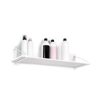 Juego de soportes para estante de madera shelf con forma triangular, acero, pintado blanco
