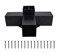 Juego de soportes para pérgola de jardín para madera de 4 x 4, accesorio de cenador de aleación de acero con tornillos de montaje en pared (A)
