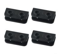 Juego de soportes rectangulares para cenador para reparación de marcos de tienda de campaña con postes de fibra de vidrio, kit de piezas de repuesto de conector de 2 vías negro (4 piezas)