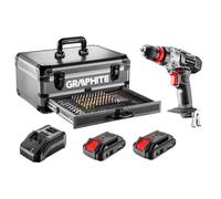 Juego de taladro atornillador de 2 x 18 V/2,0 Ah, 10 mm + 109 accesorios - T 58G022PS15
