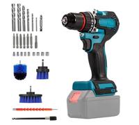 Juego de taladro atornillador de impacto con batería de 18 V, taladro con 24 accesorios, broca, portabrocas de 13 mm, par máximo de 50 Nm, reparaciones bricolaje (sin batería ni cargador)