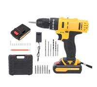 Juego de taladro inalámbrico Kit de destornillador de impacto 3 en 1 de 21 V 35 n M 1280 rpm Control de velocidad continuo Perforación de 10 mm 2 baterías Luz de trabajo