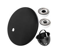 Juego de tapas con filtro de pelo para desagüe de ducha, Ø 112 mm, compatible con desagüe Viega Tempoplex del año de fabricación 2001-2006, tapa ABS ASA negra, filtro de pelo