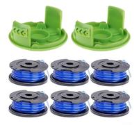 Juego de tapas de carrete compatibles con Greenworks de 24 V serie G24LT de 1,65 mm de diámetro, cable de 16 pies, diseño de alimentación automática (6+2)