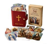 Juego de tarjetas de oración de bolsillo, 54 unidades para inspiración | 54 diseños únicos, tamaño apto para bolsillo, tonos rojo, azul y negro, espiritual diario para impulsar, para un juego ideal
