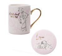 Juego De Taza De Porcelana Y Posavasos Disney - Diseño De Dálmatas 'Mejor Mamá'