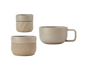 Juego de Tazas Familiares La Cafetiere 3pc - 380ml, 200ml y 100ml - Almendra