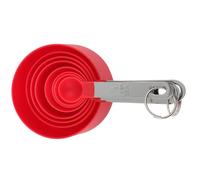 Juego de Tazas y Cucharas Medidoras de Acero Inoxidable | Mango Ergonómico Orificios, Diseño Compacto para Guardado, para Café, Granos y Polvo en Casa