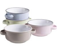 Juego de tazones para sopa Mäser, 400 ml, cerámica Maila, en colores azul claro, verde claro, rosa y gris