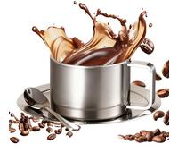 Juego de té, tazas de café de dos cámaras selladas al vacío, dispositivo resistente a la condensación, artículos de cocina de alta calidad, artículos para el hogar de primera clase, cuchara de