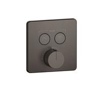 Juego de termostato preinstalado Gessi Hi-Fi con botón de encendido/apagado. 2 vías, 38718707, Color: Metal negro cepillado PVD
