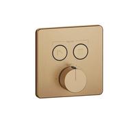 Juego de termostato preinstalado Gessi Hi-Fi con botón de encendido/apagado. 2 vías, 38718726, Color: Bronce cálido cepillado PVD