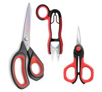 Juego de tijeras de costura, 3 piezas, con revestimiento de titanio, acero inoxidable, 21,6 cm