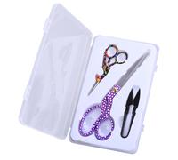 Juego de tijeras para tela, 2 unidades, 8,5 cm, acero inoxidable, estampado de lunares