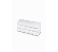 Juego de Toallas de baño de Rizo 100% algodón, 3 huéspedes/Bidet, Paquete de 3 Unidades, 40 x 60 cm, 450 g/m² Doble retorcido, Ideales para B&B y hoteles, Resistentes a los Lavados frecuentes, Blanco