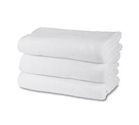 Juego de Toallas de baño de Rizo 100% algodón, 3 Toallas de baño, Paquete de 3 Unidades, 90 x 140 cm, 450 g/m², Doble Torcido, Ideales para B&B y hoteles, Resistentes a los Lavados frecuentes, Blanco